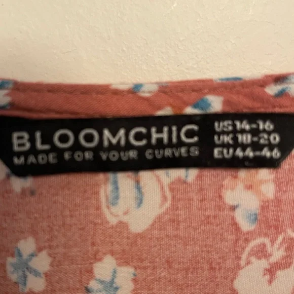 BloomChic Floral Maxi Dress - Terracotta and Blue Size 14/16 Boho - Picture 9 of 12